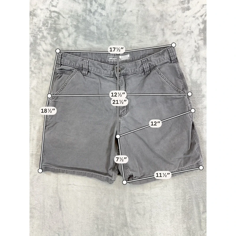 Carhartt Relaxed Fit Canvas Work Shorts Mens Size 36 Gray Utility Pocket